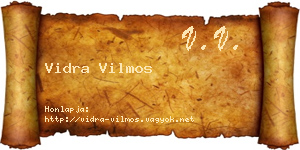 Vidra Vilmos névjegykártya