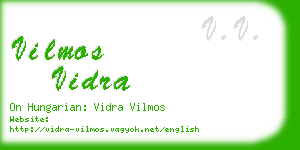 vilmos vidra business card